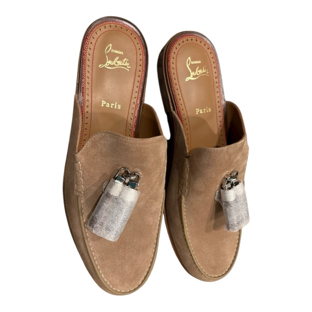 Christian Louboutin Brown Suede Men's Slip-Ons